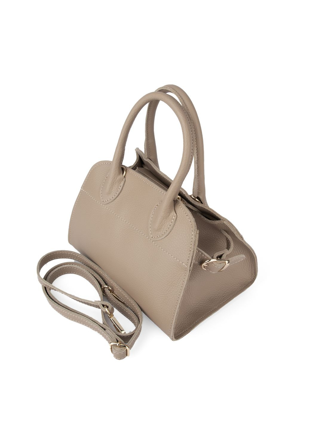 Сумка жіноча шкіряна 03840_s з 2 ручками світлий тауп Virginia Conti (327666117)