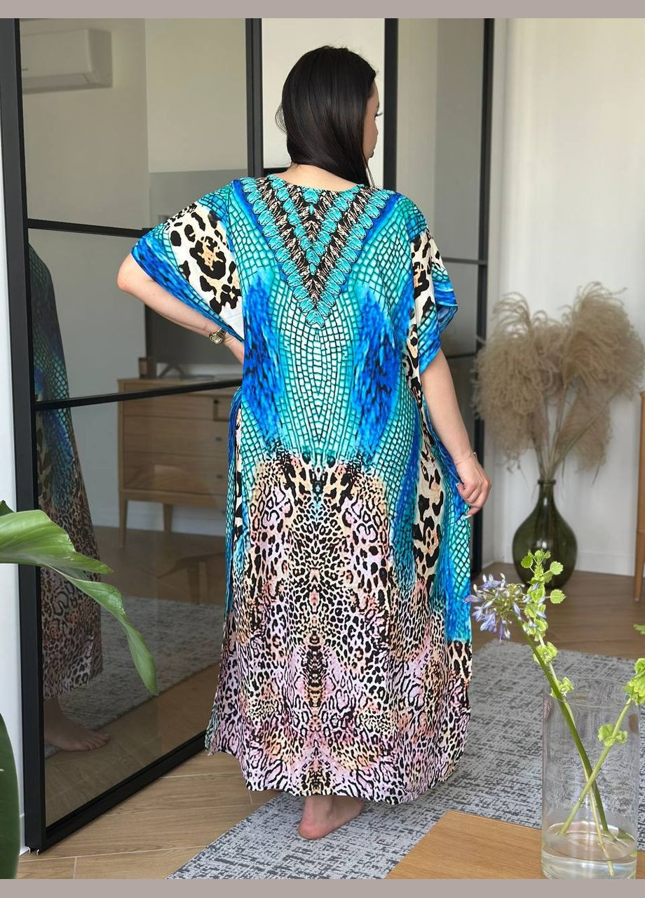 Яркая пляжная туника с тропически анималистическим принтом No Brand (338456015)