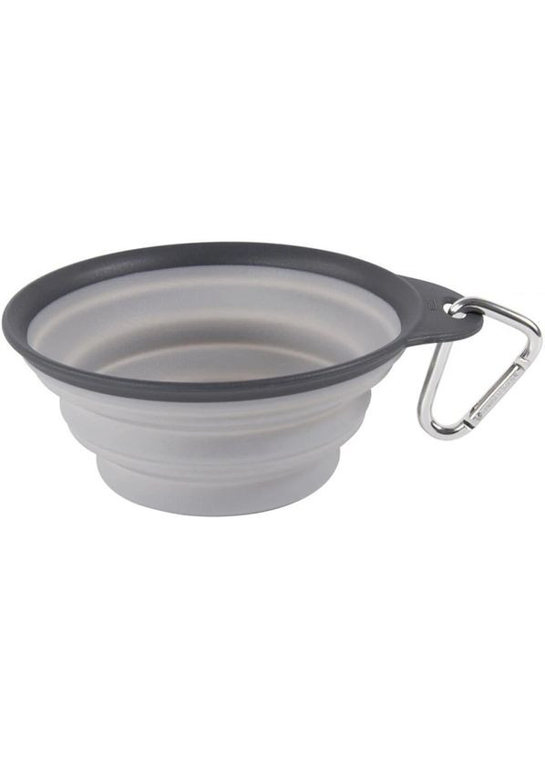 Дорожная складная миска Collapsible Travel Cup с карабином 480мл, для собак, светло-серая Dexas (364488928)
