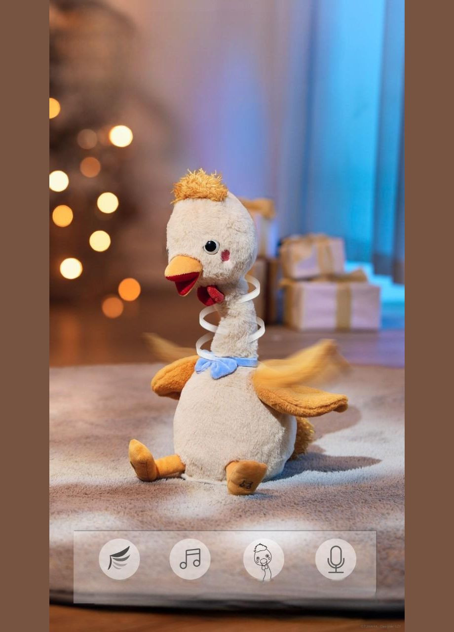 Інтерактивна м'яка іграшка Гуска Танцююча з функцією повторення голосу та музикою Бежева (8604/2) Tumama (339680784)