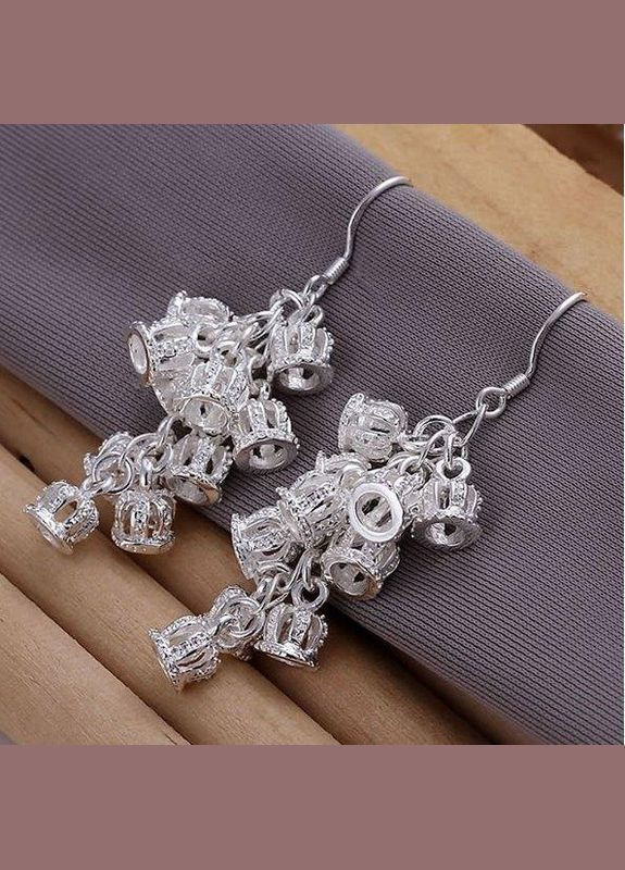 Посеребрённые серьги Гроздь корон Fashion Jewelry (336949655)