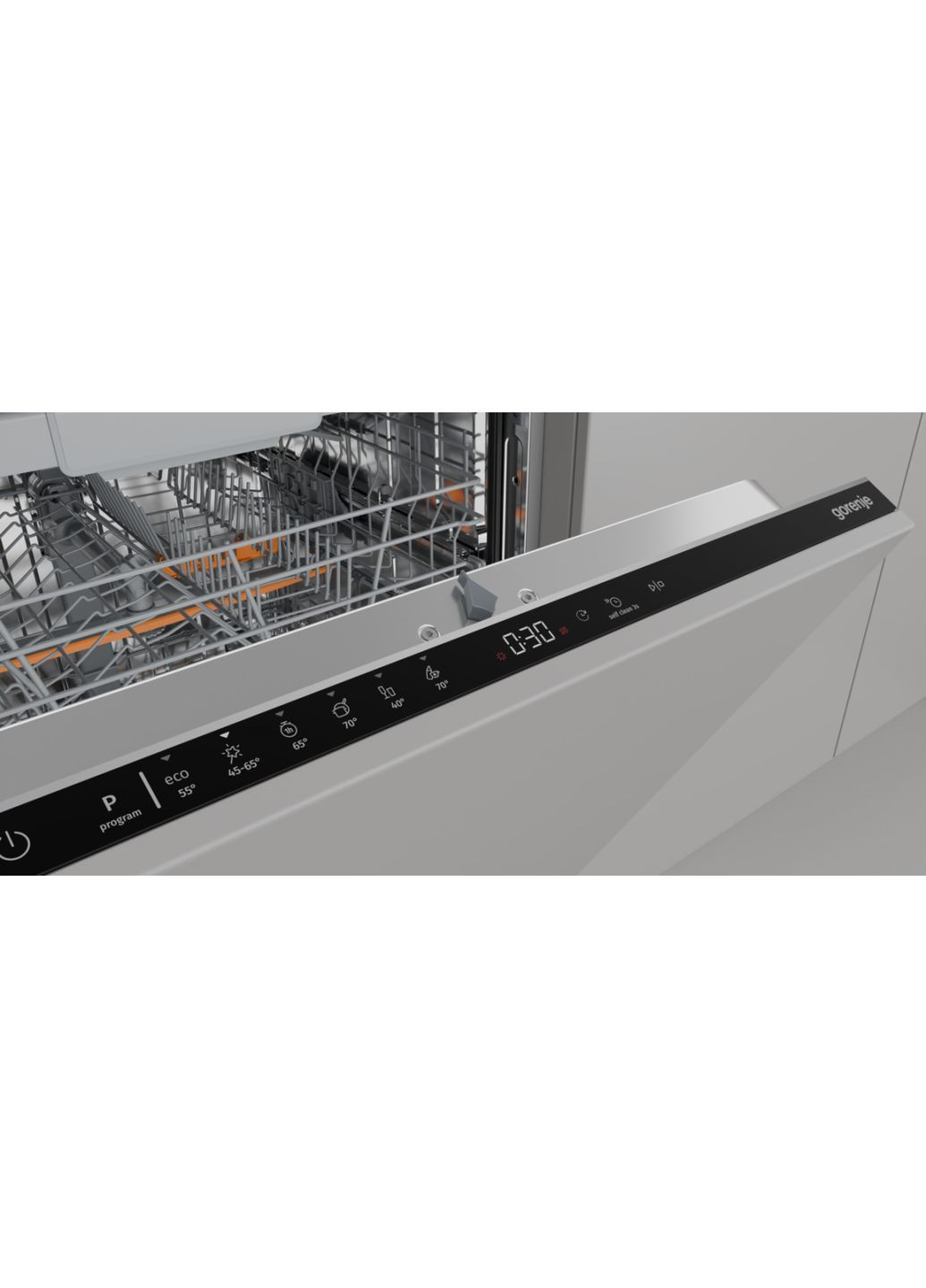 Посудомоечная машина встраиваемая, 16компл., A++, 60см, AquaStop, автоматическое открывание, сенсорн.упр, 3и корзины, белый Gorenje