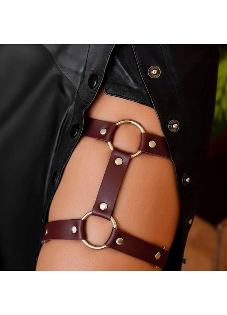 Гартер на одну ногу XS-M Коричневий No Brand (368892751)