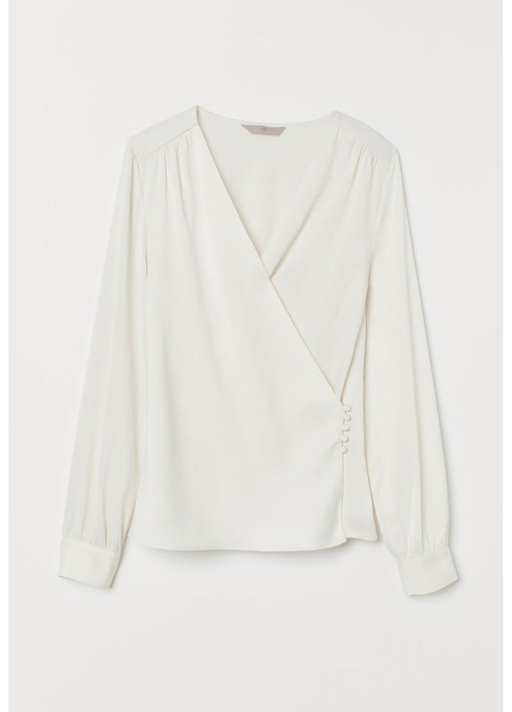 Жіноча загорнута блуза Н&М (56747) S Біла H&M (284105636)