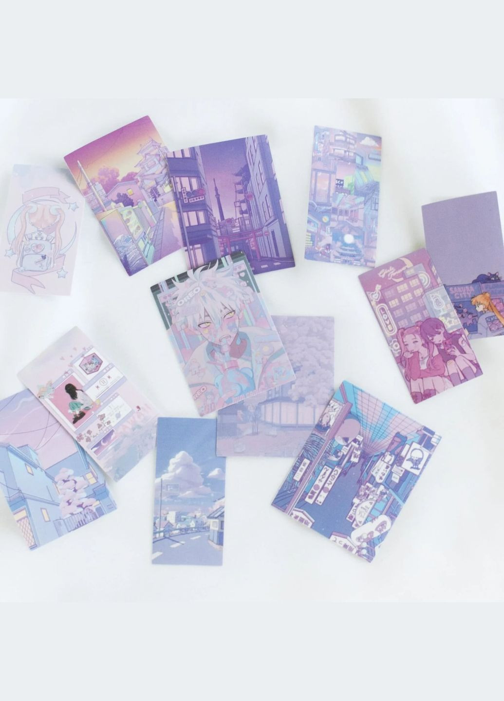 Набір стікерів 10 рандом фентезі наліпок Фіолетова Естетика стікерпак аніме кавай футуризм милі на телефон комп'ютер кіберпанк No Brand (315048673)