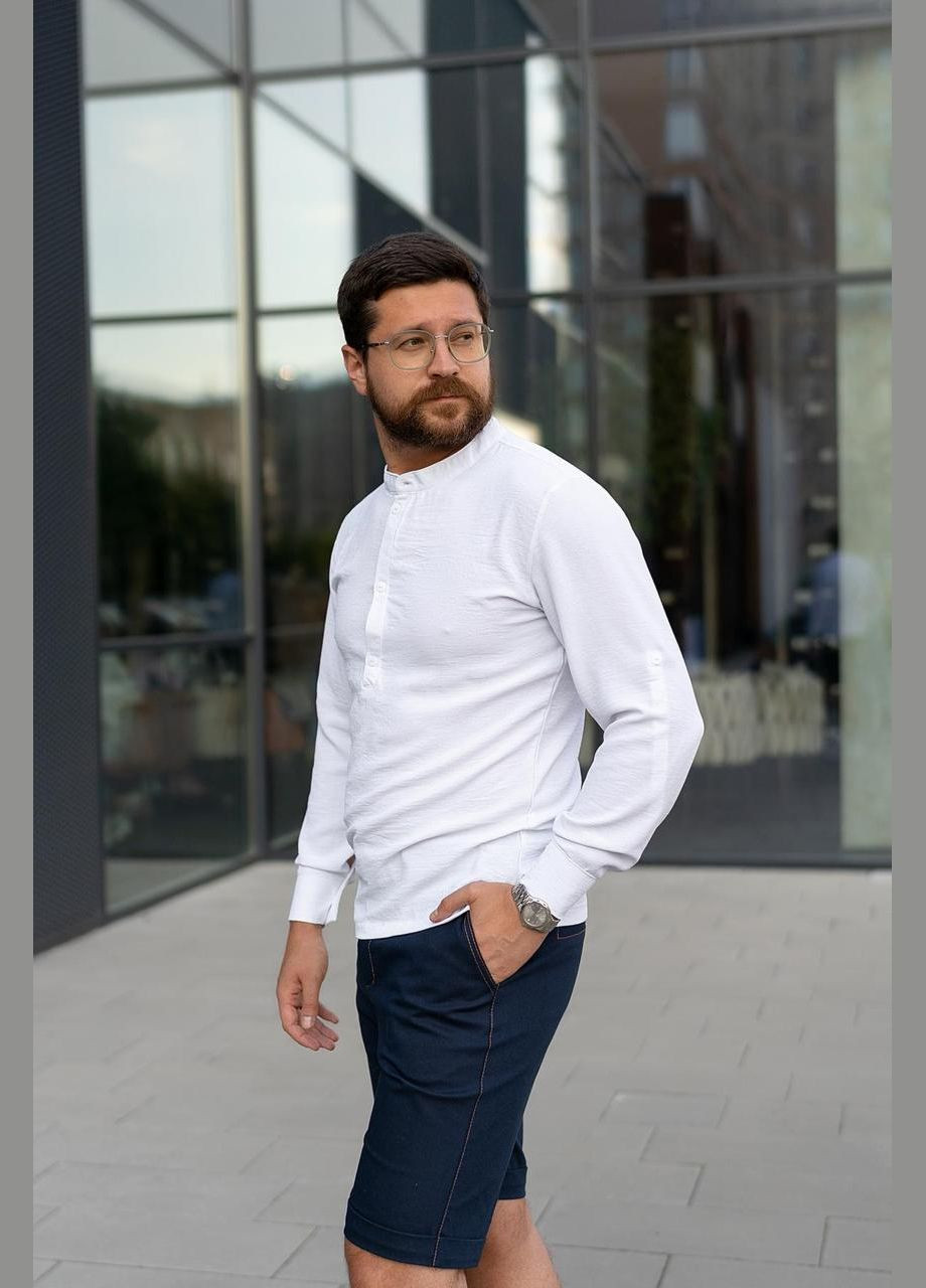 Белая коктейльный, кэжуал, повседневный, откровенный, вечерний рубашка однотонная Intruder