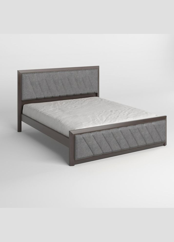Односпальне дерев'яне ліжко Барселона Б6 Венге/Аляска 93 (Сірий) 90х190 см (MBG-14522) Mebigrand (366028077)