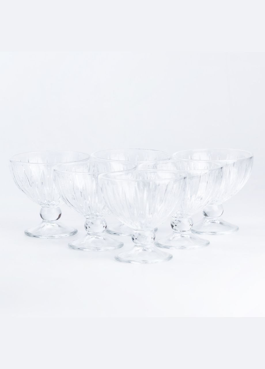 Набір креманок Lirmartur із товстого скла 6 штук по 250 мл, прозорий TS Kitchen (323652645)