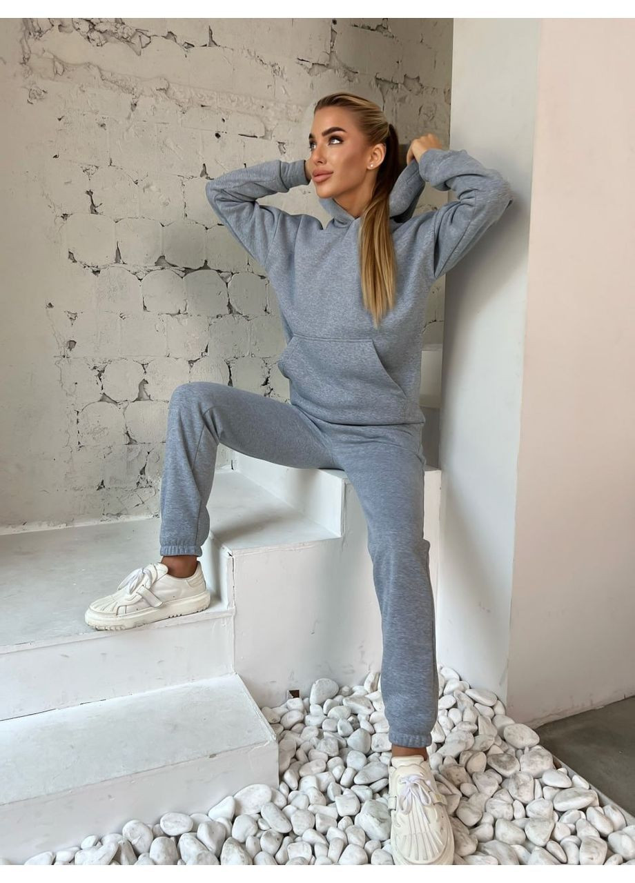 Костюм тринитка (худи, штани), колір Сірий Fashion (372693177)