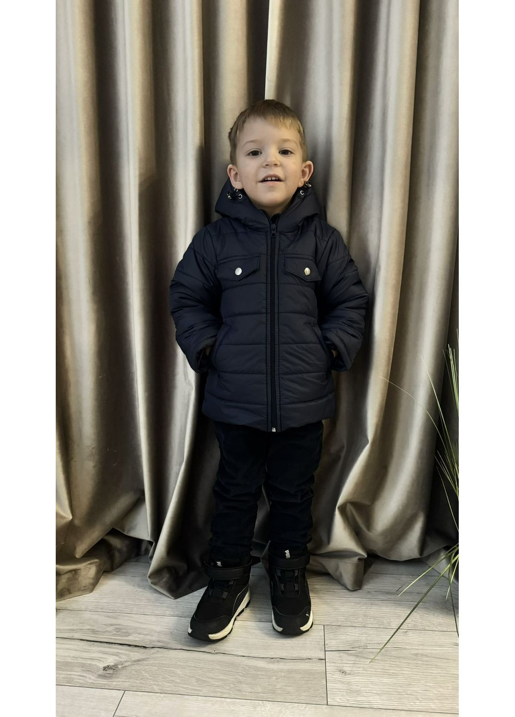 Синяя демисезонная детская демисезонная куртка для мальчика «сава» denchik (dn-8458) Деньчик