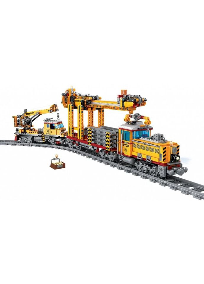 Конструктор Поезд DPK32 с рельсами, желтый на радиоуправлении (98253) Zipp Toys (281426277)