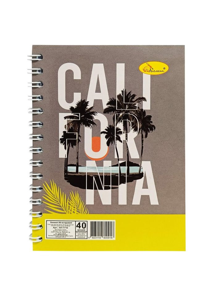 Блокнот А6 АП-1710, 40 листов, пружина сбоку (Вид 1) No Brand (339777783)