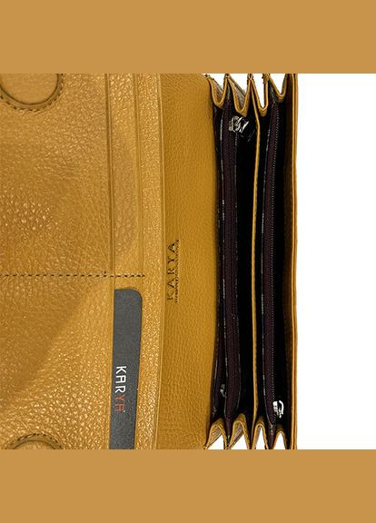 Кошелек женский кожаный желтый 1159 Karya (336377903)