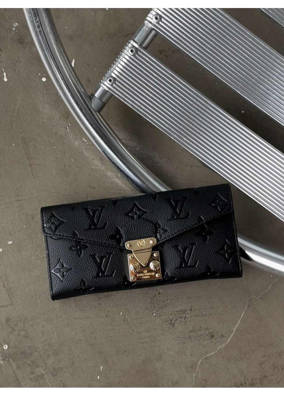 Кошелек Louis Vuitton двойной черный стеганый с бляшкой No Brand (366151811)