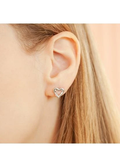 Серьги серебряные пусеты Сердечки ЛК-0323/1р No Brand (378600634)