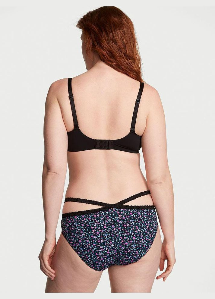 Жіночі трусики Stretch Cotton бавовняні хіпстери з мереживом S чорні Victoria's Secret (282964842)