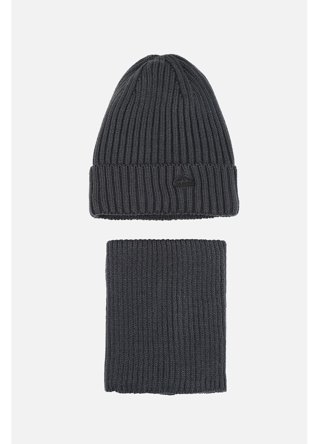 Комплект шапка-шарф для хлопчика колір графіт CB-00286648 Yuki (368824136)