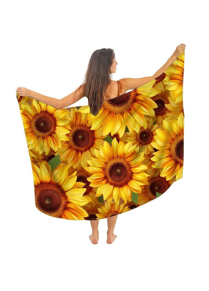 Парео пляжное с 3D принтом Sunlight Bloom 31088 80х150 см FlexDress (336873845)