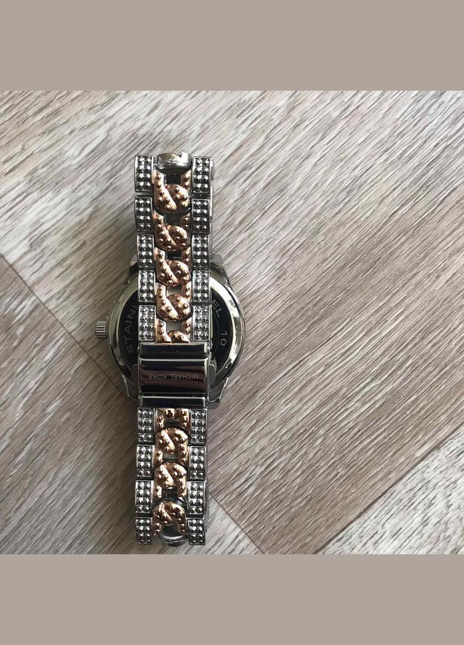 Жіночий годинник Michael Kors класичний кварцовий з камінням золотистий сріблястий рожевий з сріблом (sku_617РС) No Brand (346078160)