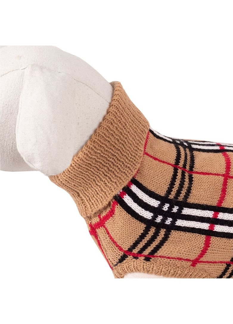 Свитер для собак, бежевый в клетку, S, 25см Happet (357074968)