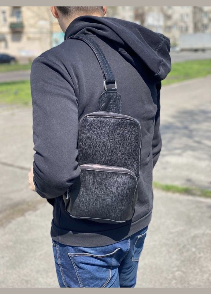 Чорна шкіряна сумка на груди чоловіча N41719FA Newery (303830743)