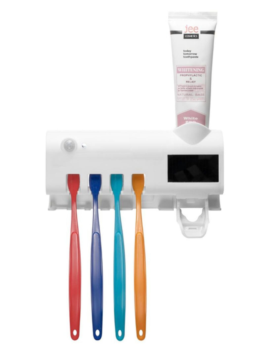 Дозатор для зубної пасти диспенсер тримач для щіток з автоматичним ультрафіолетовим стерилізатором 3в1 з зарядкою від USB Україна (362272077)