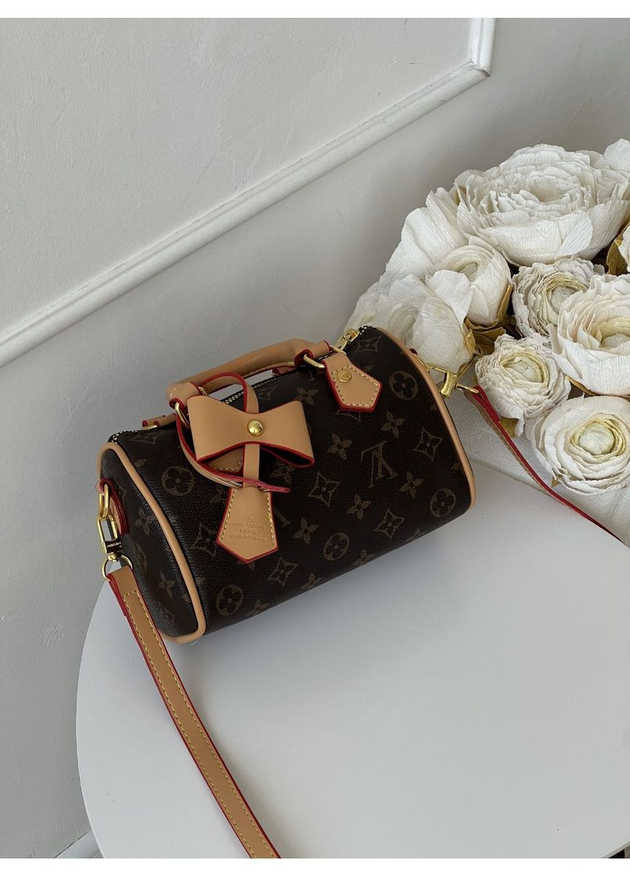 Сумка Louis Vuitton Nano Speedy Brown женская LV Луи Витон Спиди коричневая бочонок, саквояж крос боди No Brand (362495137)