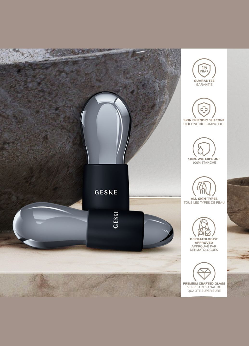 Подвійний масажер для очей Cool&Warm Duo Eye Massager 7в1 black GESKE (341526274)