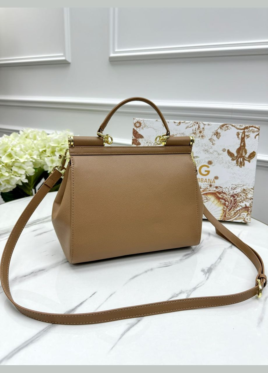 Женская сумка Дольче Габана Sicily Medium - Premium (коричневый 26cm) No Brand (322394121)