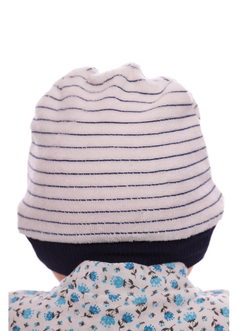 Велюровая шапка для мальчика в полоску синяя Murat Baby 0м+ (50360) BABYKROHA (323469743)