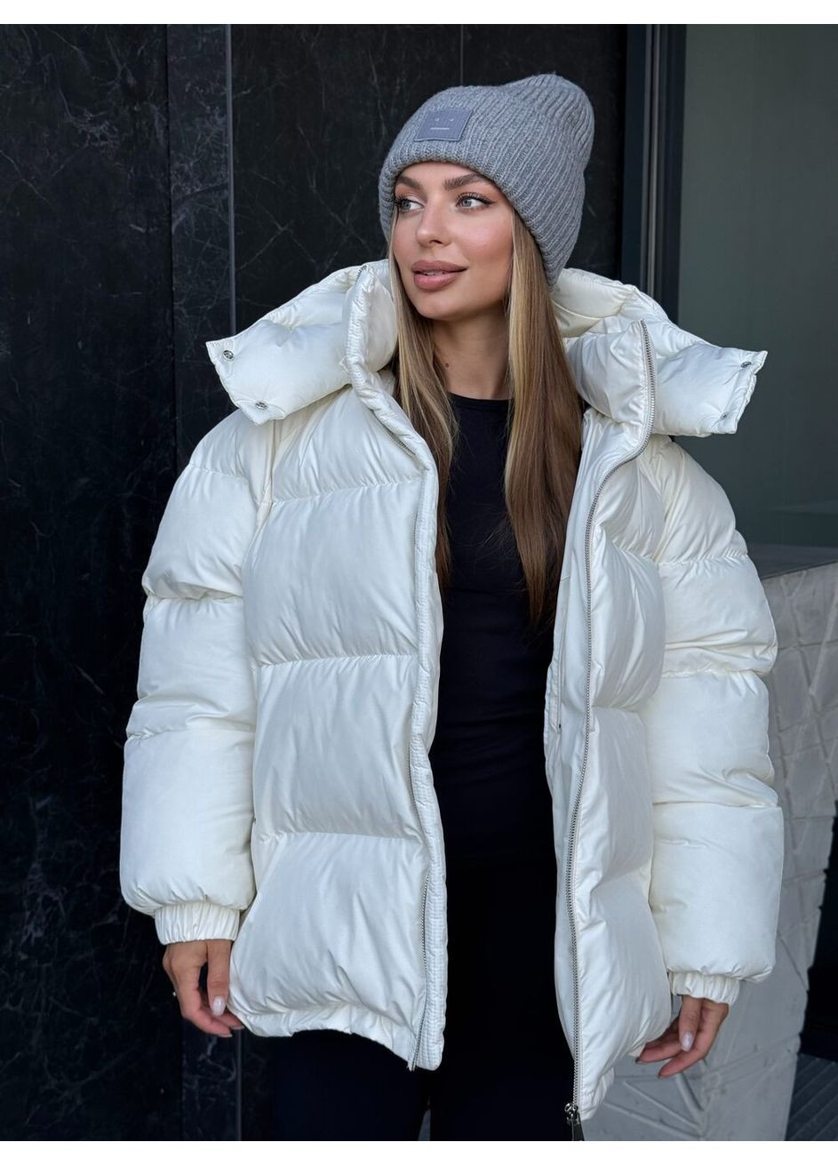 Молочная зимняя теплый женский пуховик шелл MioRichi