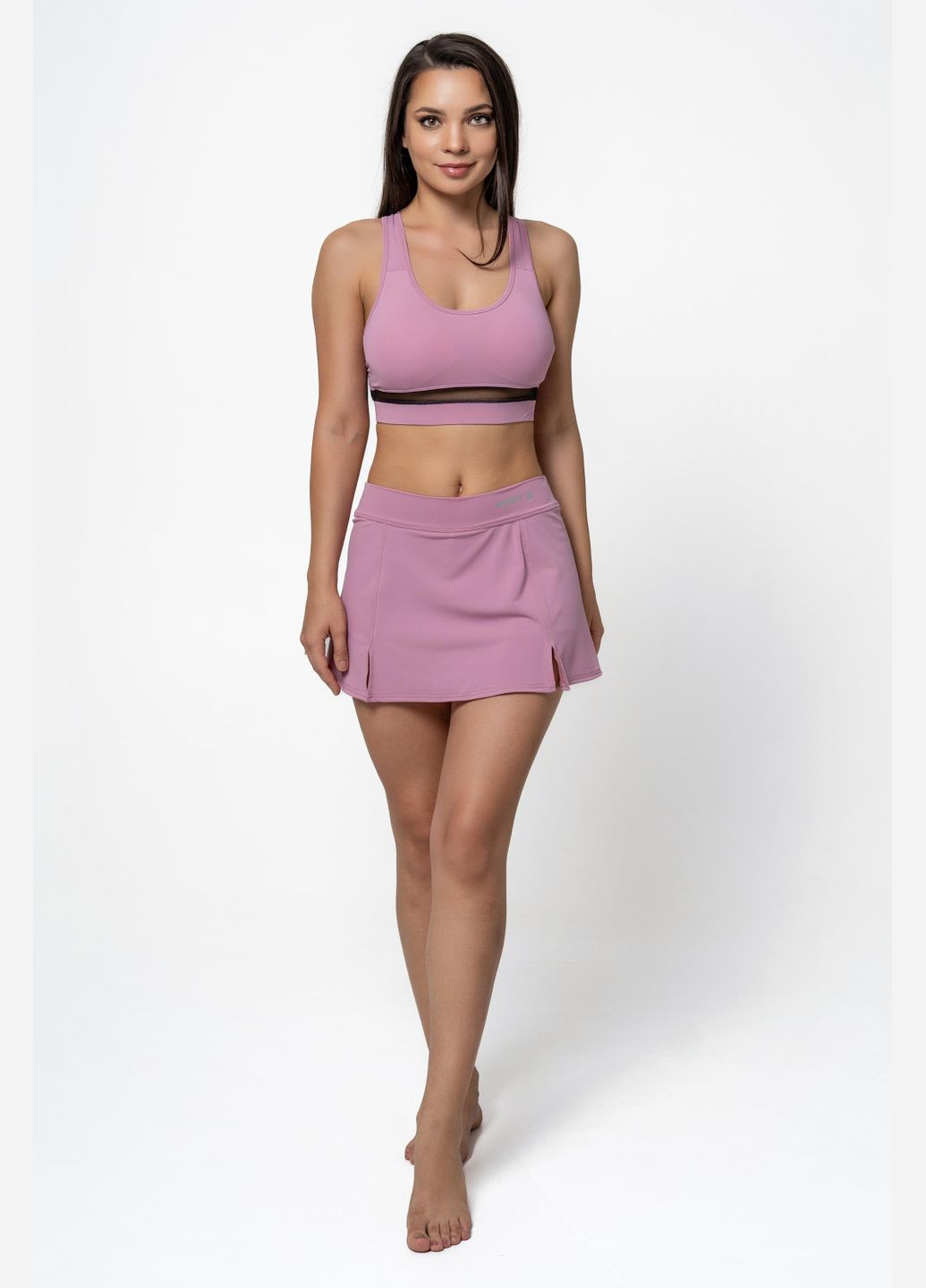 Женская спортивная юбка-шорты S пудровая Opt-kolo (286330519)