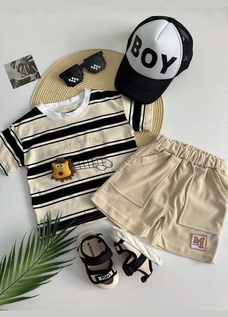 Комбінований демісезонний літній костюм для хлопчика – футболка + шорти brother 10852 No Brand