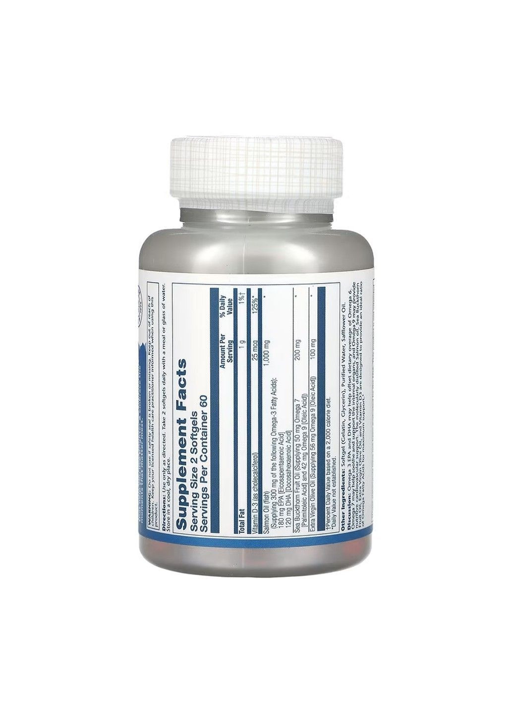 Super Omega 3-7-9, Super Omega 3-7-9 с витамином D3 и маслом лосося, 120 мягких таблеток Solaray (367954483)