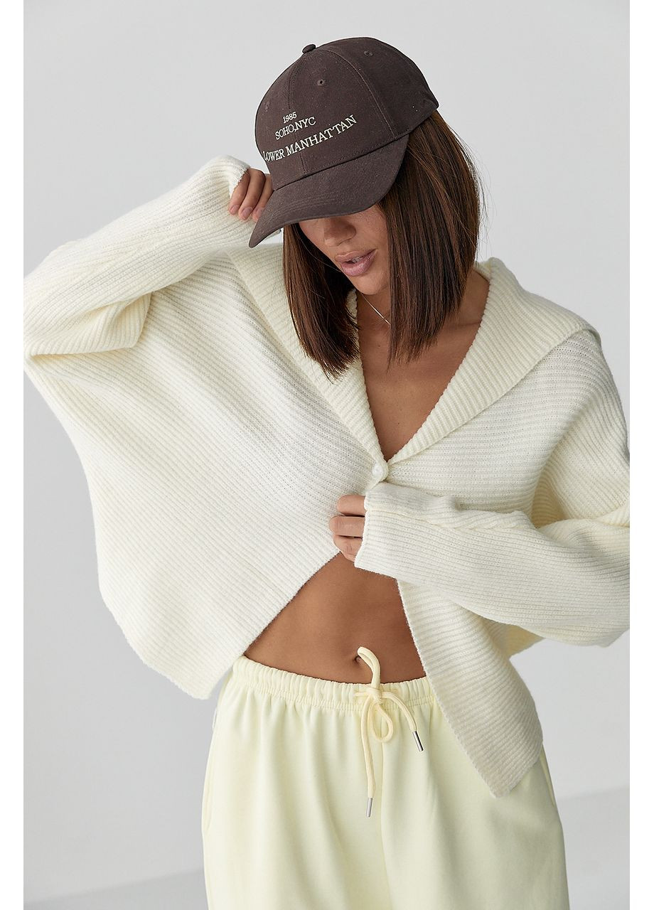 Молочный демисезонный кардиган No Brand