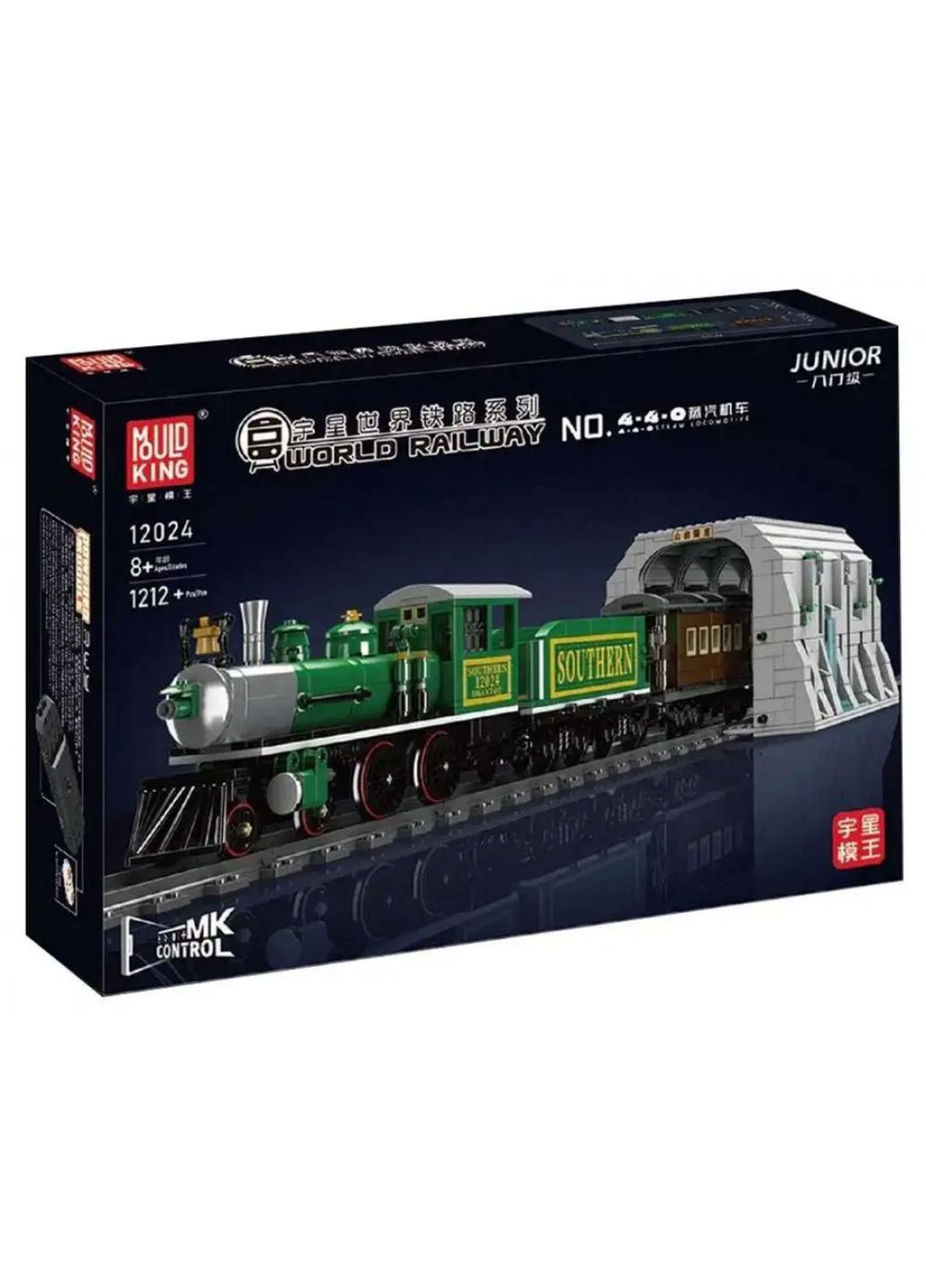 Железная дорога конструктор Паровоз 4-4-0 -на радиоуправлении 1212 деталей 12024 Metr+ (328170533)