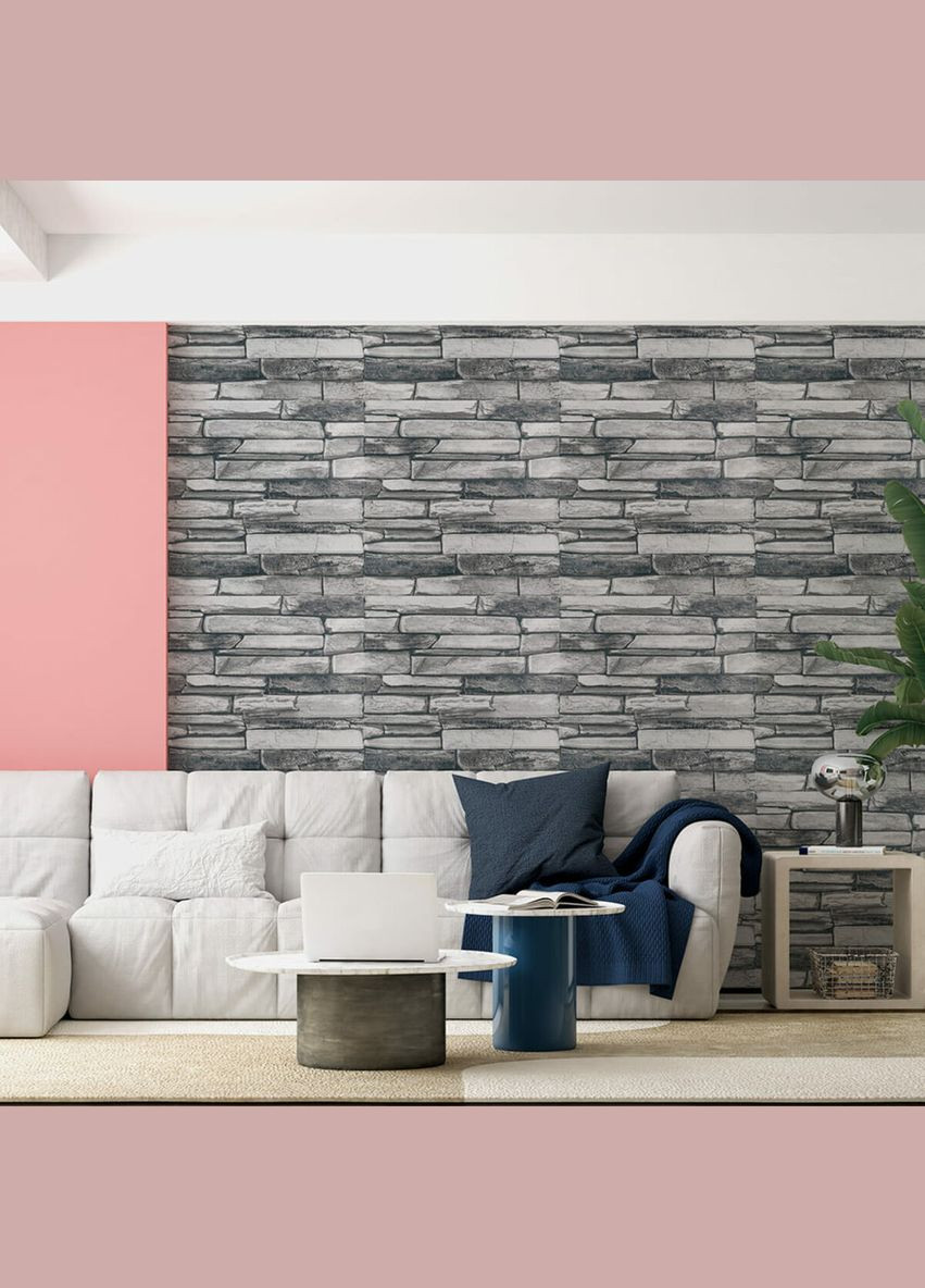 Панель стінова 3D 700*700*4mm сірий сланець (D) SW-00002003 Sticker Wall (316101208)