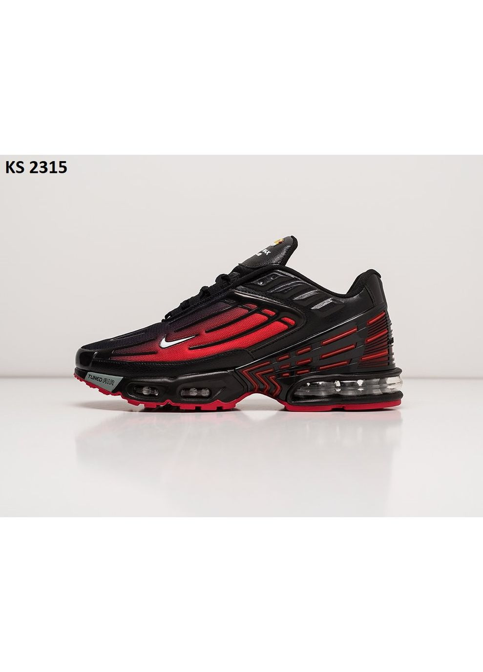 Черные демисезонные кроссовки мужские nike air max plus iii black red найк аир макс тн плюс No Brand