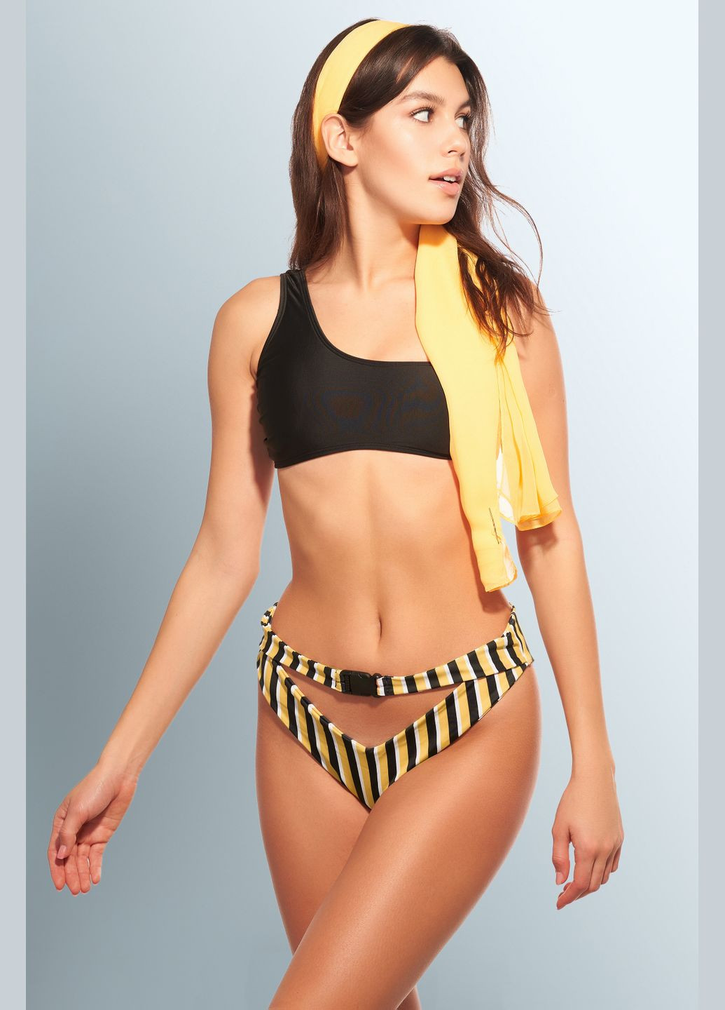 Черный летний купальник темнфиолетовый No Brand