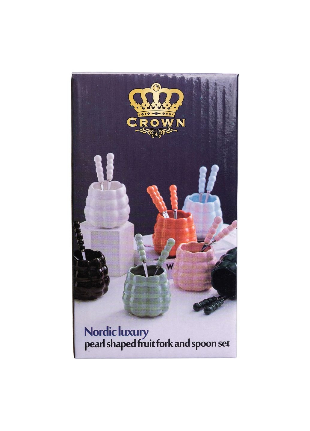 Набор десертных вилок и ложек с керамической подставкой. Yiwu (358649595)