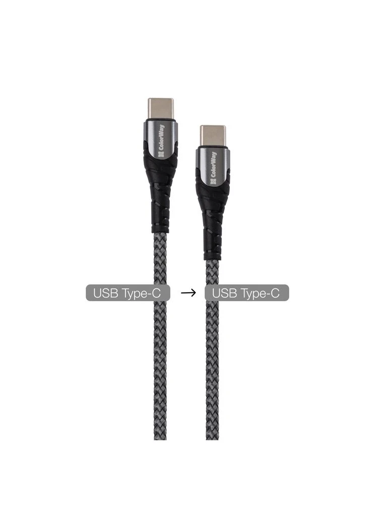 Дата кабель USB-C to USB-C 2.0m PD Fast Charging 65W 3A grey (CW-CBPDCC039-GR) Colorway (382064141)