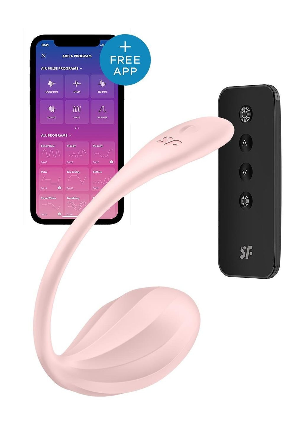 Вибратор в трусики Ribbed Petal с приложением и пультом, Satisfyer (347315091)