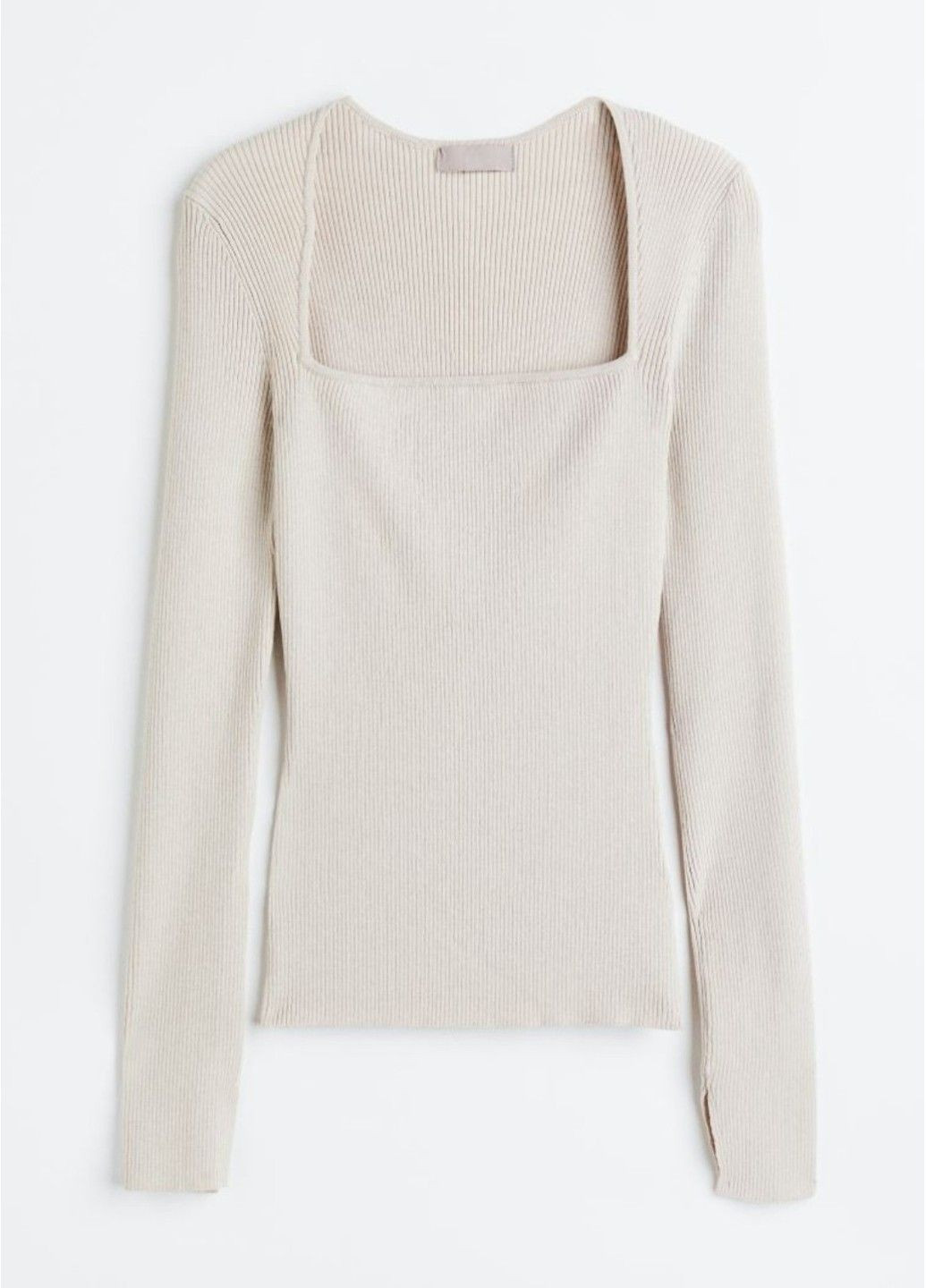 Жіночий трикотажний топ Н&М (56602) XS Бежевий H&M (280485175)