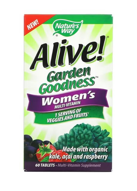 , Alive! Garden Goodness, мультивітамін для жінок, 60 таблеток Nature's Way (280946997)