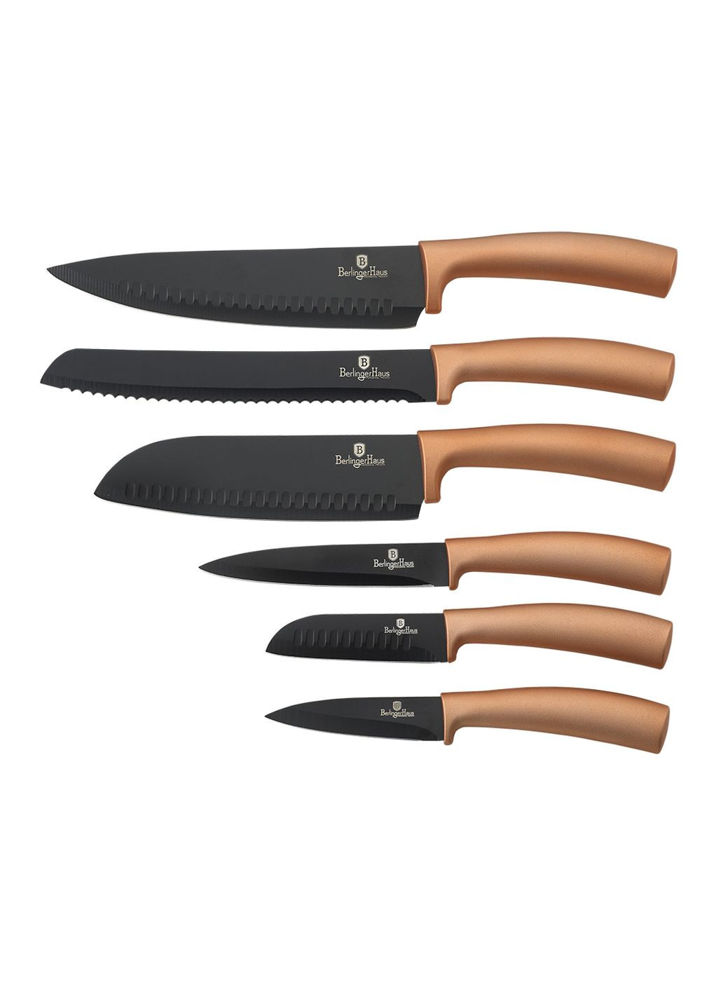 Набір ножів 6 предметів Bronze Titan Collection BH2392 Berlinger Haus комбінований,