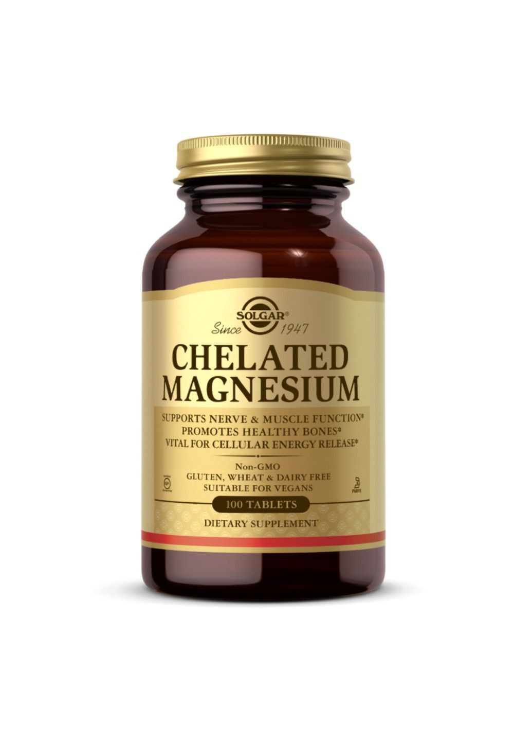 , хелатний магній, 100 таблеток (100 мг у таблетці) Solgar (364956314)