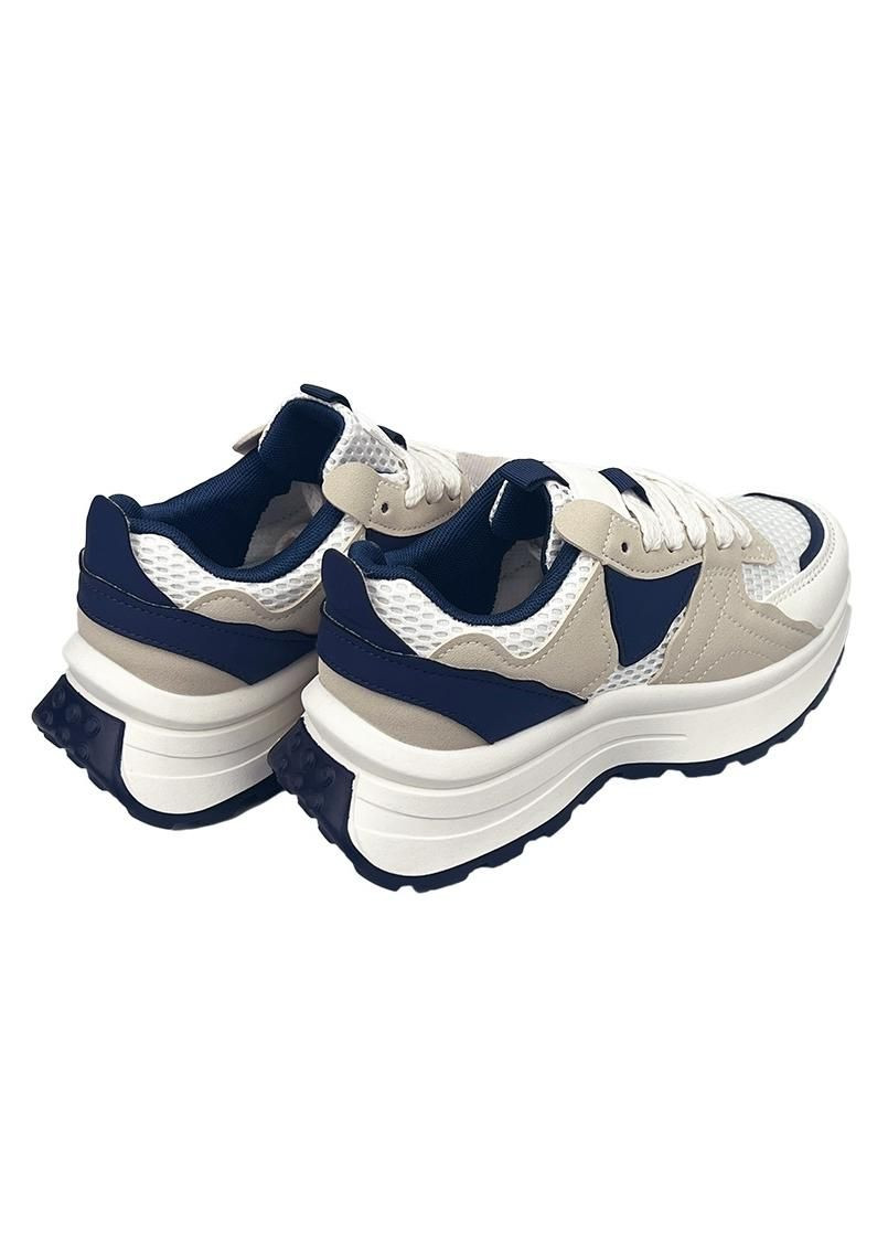 Кросівки жіночі на платформі бежево-сині 20810-5 No Brand (285764599)