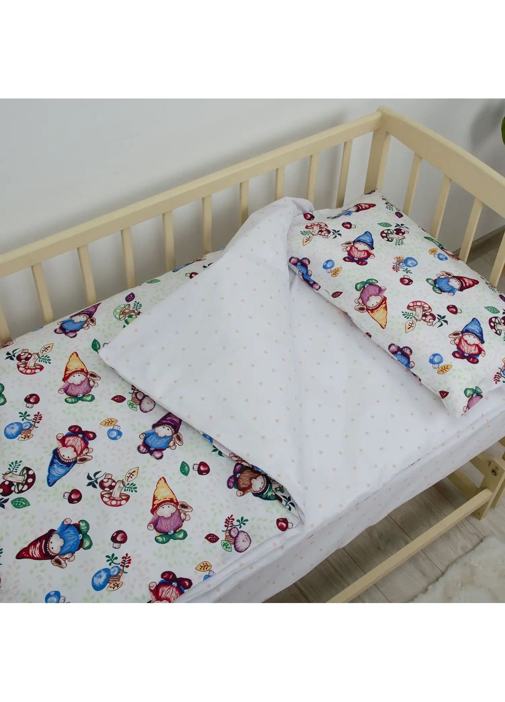 Детский комплект постельного белья, одеяло 140*105 см, наволочка 40*60 см, Веселые гномы ТЕПИК Белый (20770140105) ТЕП (365851908)