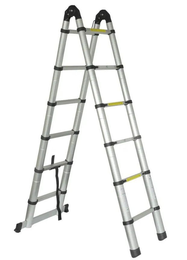 Телескопическая лестница-стремянка cкладная алюминевая высота 5,8 м (2104618853) No Brand (370606355)