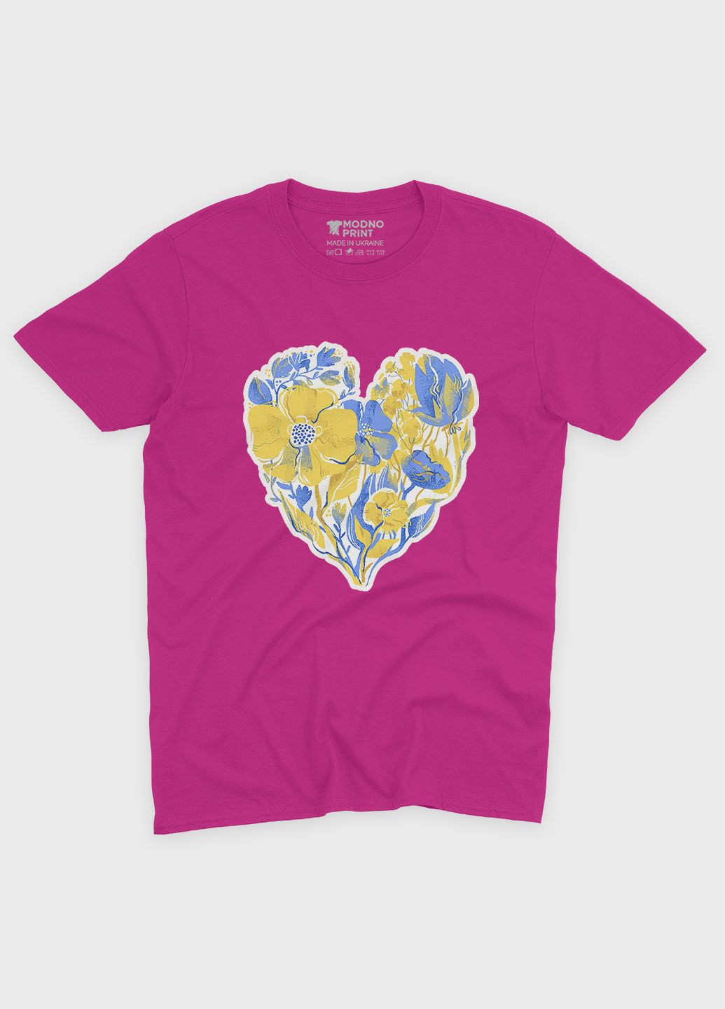 Рожева демісезонна футболка для хлопчика з патріотичним принтом серце (ts001-4-fuxj-005-1-103) Modno